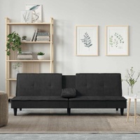  Sofa Bed with Cup Holders Black Velvet