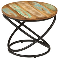  Coffee Table Ø50x40 cm Solid Wood Reclaimed and Steel