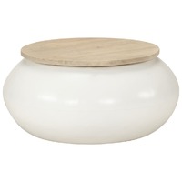  Coffee Table White 51x51x27 cm Solid Wood Mango