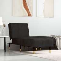  Chaise Longue Black Velvet