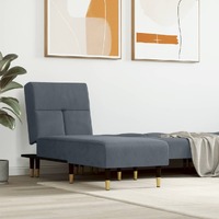  Chaise Longue Dark Grey Velvet