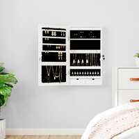  Mirror Jewellery Cabinet with LED Lights Wall Mounted White