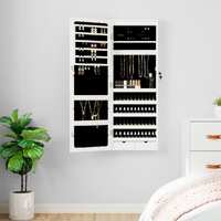  Mirror Jewellery Cabinet with LED Lights Wall Mounted White