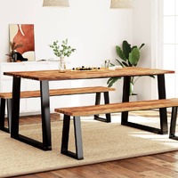 Dining Table with Live Edge 180x90x75 cm Solid Wood Acacia