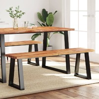  Bench with Live Edge 140 cm Solid Wood Acacia