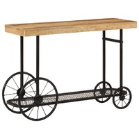  Console Table 112x36x76 cm Solid Wood Mango and Iron