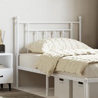 Metal Headboard White 90 cm