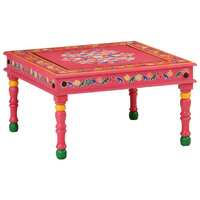  Coffee Table Pink Hand Painted Solid Wood Mango