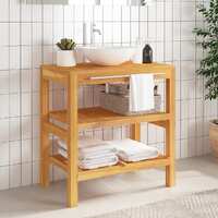  Bathroom Vanity Cabinet with 2 Shelves 74x45x75 cm Solid Wood