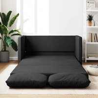  Floor Sofa Bed 2-in-1 Black 112x174x55 cm Fabric
