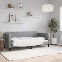  Day Bed without Mattress Light Grey 90x190 cm Fabric