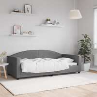  Day Bed without Mattress Dark Grey 90x190 cm Fabric
