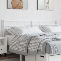  Metal Headboard White 183 cm King