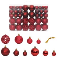  Christmas Baubles 100 pcs Wine Red 3 / 4 / 6 cm