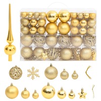  111 Piece Christmas Bauble Set Gold Polystyrene