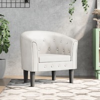  Tub Chair White Faux Leather