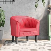  Tub Chair Red Faux Leather
