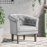  Tub Chair Silver Faux Leather