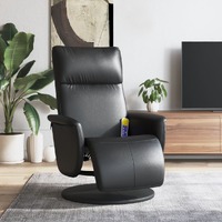  Massage Recliner Chair with Footrest Black Faux Leather