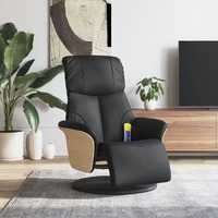  Massage Recliner Chair with Footrest Black Faux Leather