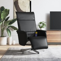  Massage Recliner Chair with Footrest Black Faux Leather
