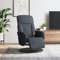  Massage Recliner Chair with Footrest Dark Grey Velvet