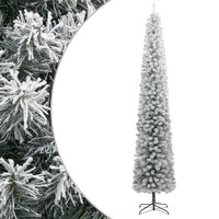  Slim Christmas Tree with Stand and Flocked Snow 300 cm PVC