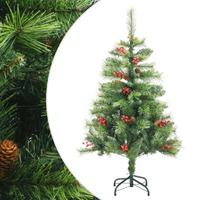  Artificial Hinged Christmas Tree with Cones and Berries 150 cm