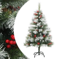  Artificial Hinged Christmas Tree with Cones and Berries 120 cm