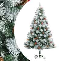  Artificial Hinged Christmas Tree with Cones and Berries 180 cm