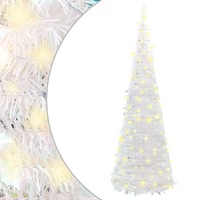  Artificial Christmas Tree Pop-up 150 LEDs White 180 cm
