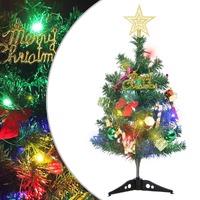  Mini Artificial Pre-lit Christmas Tree with 20 LEDs Green 45 cm