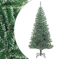  Artificial Christmas Tree with Flocked Snow Green 210 cm
