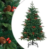  Artificial Hinged Christmas Tree with Cones and Berries 150 cm