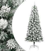  Artificial Hinged Christmas Tree with Flocked Snow 180 cm
