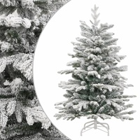  Artificial Hinged Christmas Tree with Flocked Snow 210 cm