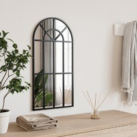  Wall Mirror Black 30x60 cm Arch Iron