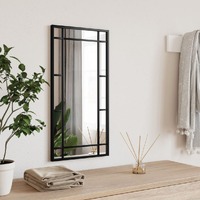 Wall Mirror Black 30x60 cm Rectangle Iron