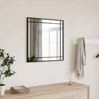  Wall Mirror Black 50x50 cm Square Iron