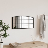  Wall Mirror Black 60x30 cm Arch Iron