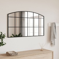  Wall Mirror Black 100x60 cm Arch Iron