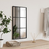  Wall Mirror Black 30x60 cm Rectangle Iron