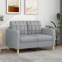  2-Seater Sofa Light Grey 120 cm Fabric