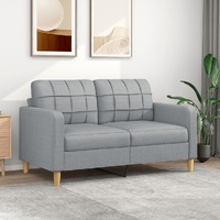  2-Seater Sofa Light Grey 140 cm Fabric