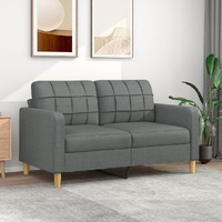  2-Seater Sofa Dark Grey 140 cm Fabric