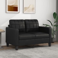  2-Seater Sofa Black 120 cm Faux Leather