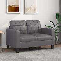  2-Seater Sofa Grey 120 cm Faux Leather
