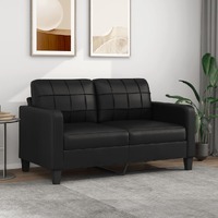  2-Seater Sofa Black 140 cm Faux Leather