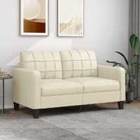  2-Seater Sofa Cream 140 cm Faux Leather
