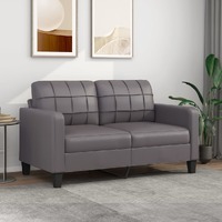  2-Seater Sofa Grey 140 cm Faux Leather